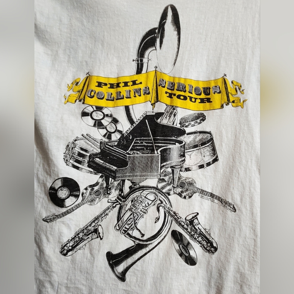 Vintage 1990 Phil Collins Serious Tour Tee - Picture 2 of 6